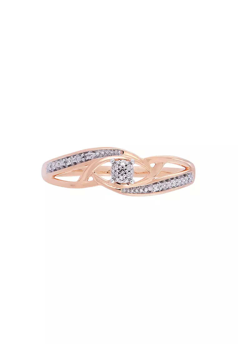 HABIB Intertwine Round Diamond Ring in 375/9K Rose Gold 25680(RG)