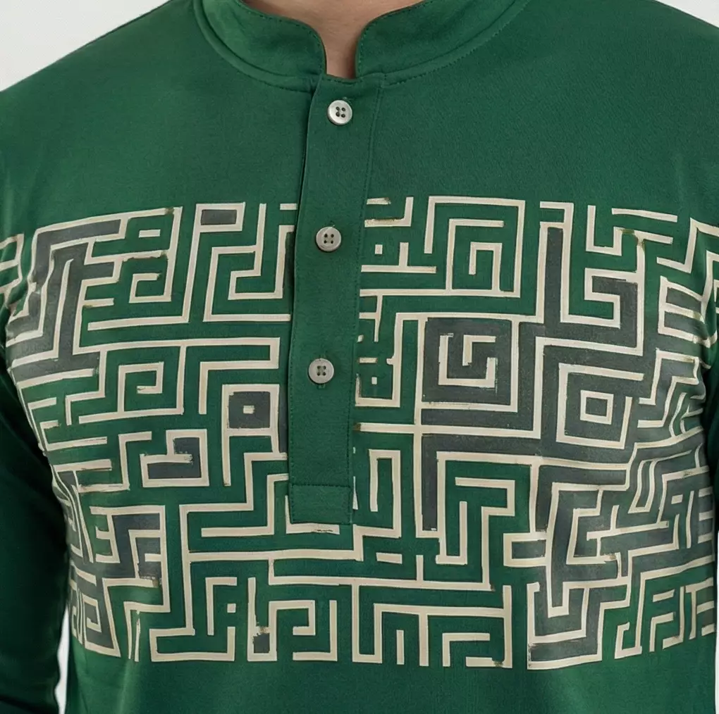 TDACTIVE Kaos Koko Pria Lengan Panjang hijau botol Drifit MSB46