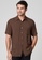 East India Company Suman -Short Sleeve Micro Print Shirt 12582AA578ACBEGS_2