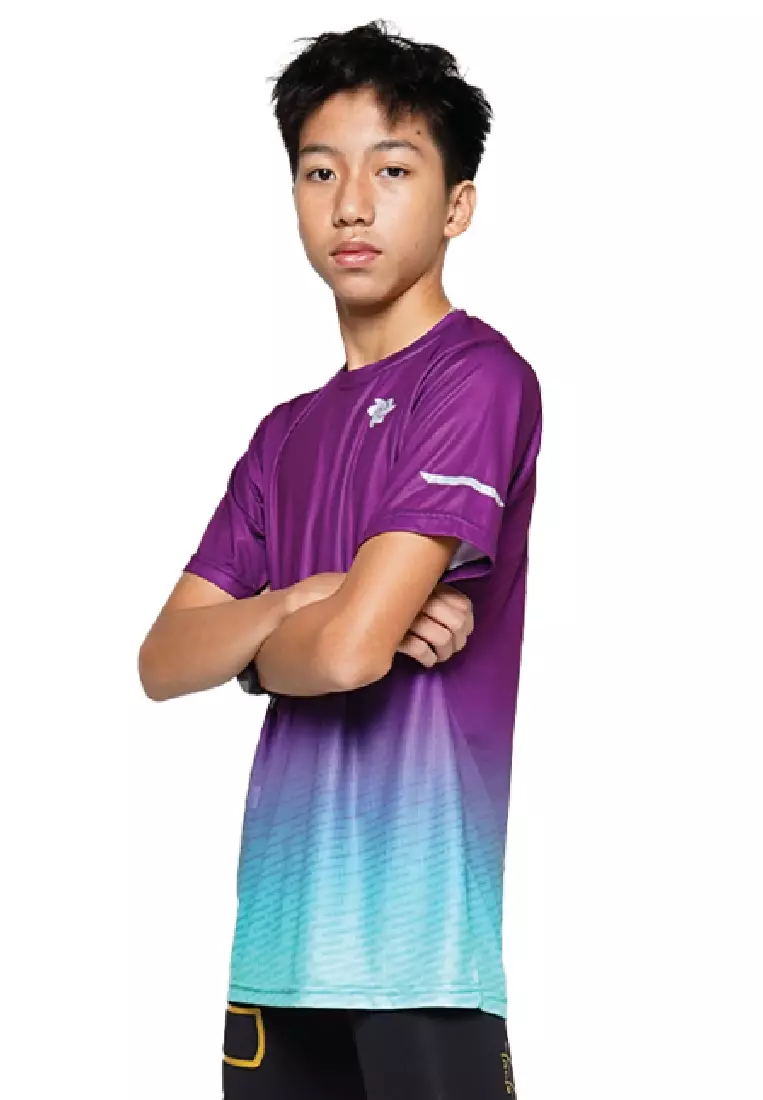 Tiento Baju Lari Ringan Jersey Running Anti UV Pria Dry Fit Lengan Pendek Airlite Bluedemon