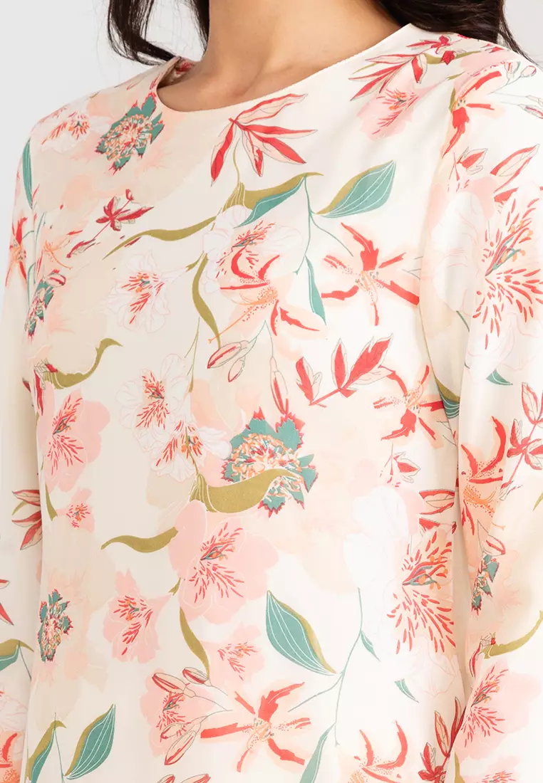 Ivory Soft Yellow Ariel Kurung Princess Kembang Payung Skirt