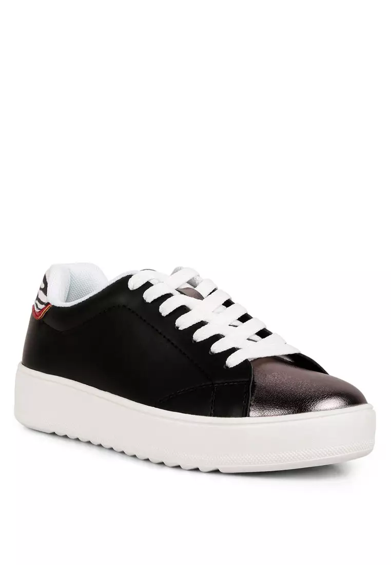 Buy London Rag Black Pewter gold Metallic Accent Sneakers 2024
