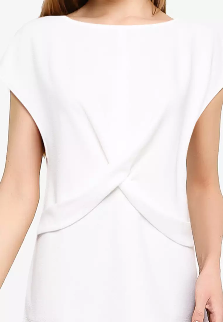 Texture Knit Cross-Front Tee