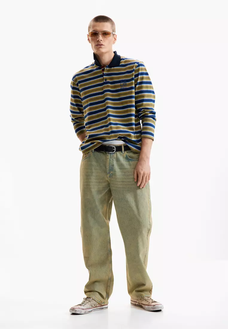 Vintage-Washed Denim Pants