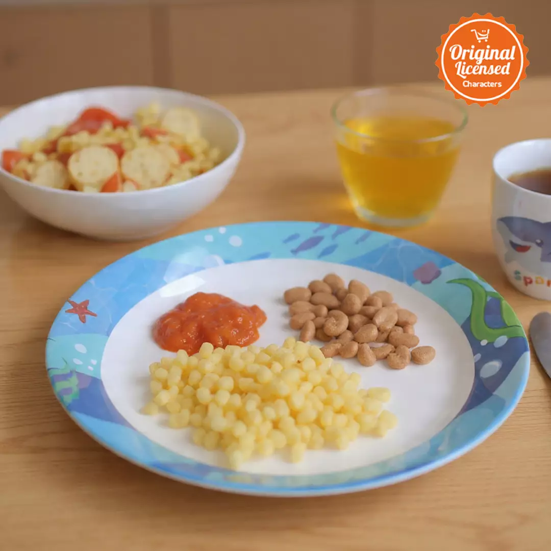 Piring Makan Anak Melamin 22 cm Karakter Hewan Lucu Sparky