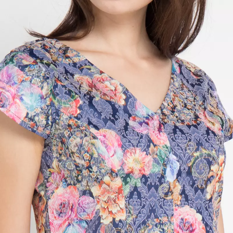 Violla Dress In Navy Floral Print