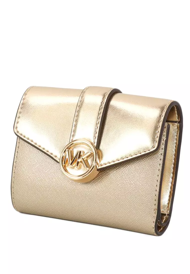 Carmen Medium Flap Bifold Wallet - Pale Gold