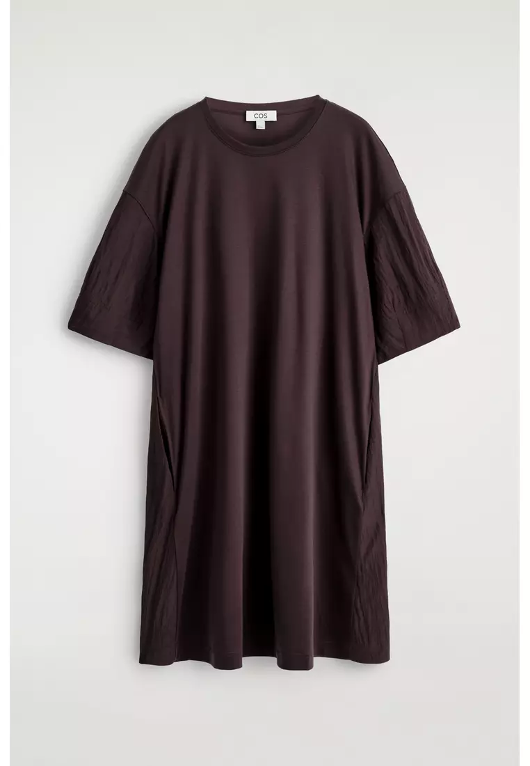 GATHERED PANELLED MINI DRESS