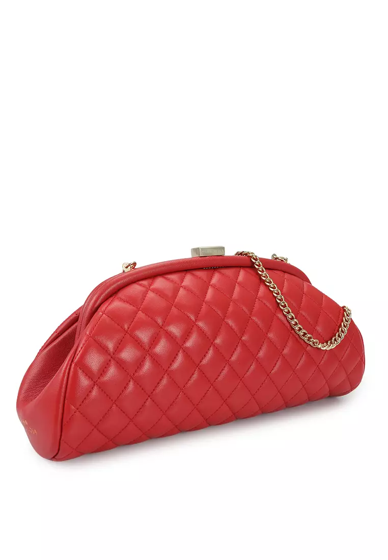 Red quilted clearance purse