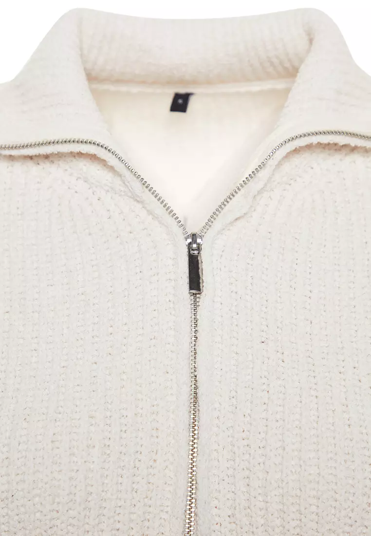 Ecru More Sustainable Wide Pattern Knitwear Sweater TWOAW24KZ01119