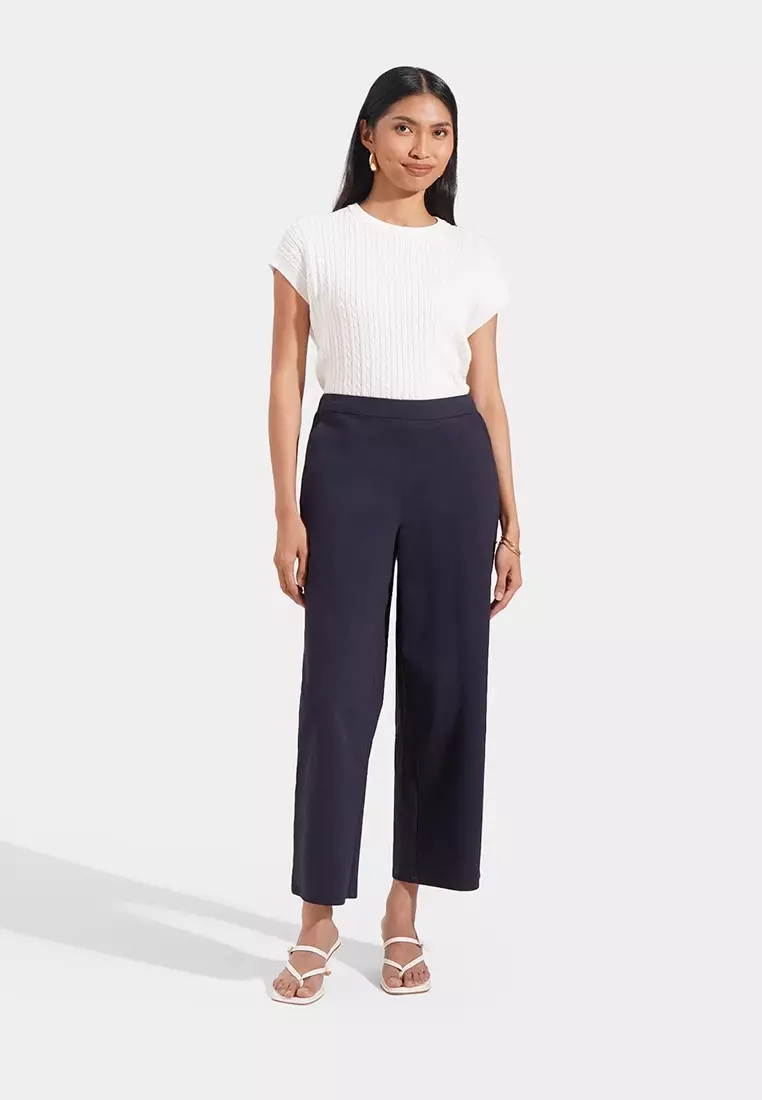Cozy: Pull Up Straight Leg Trousers