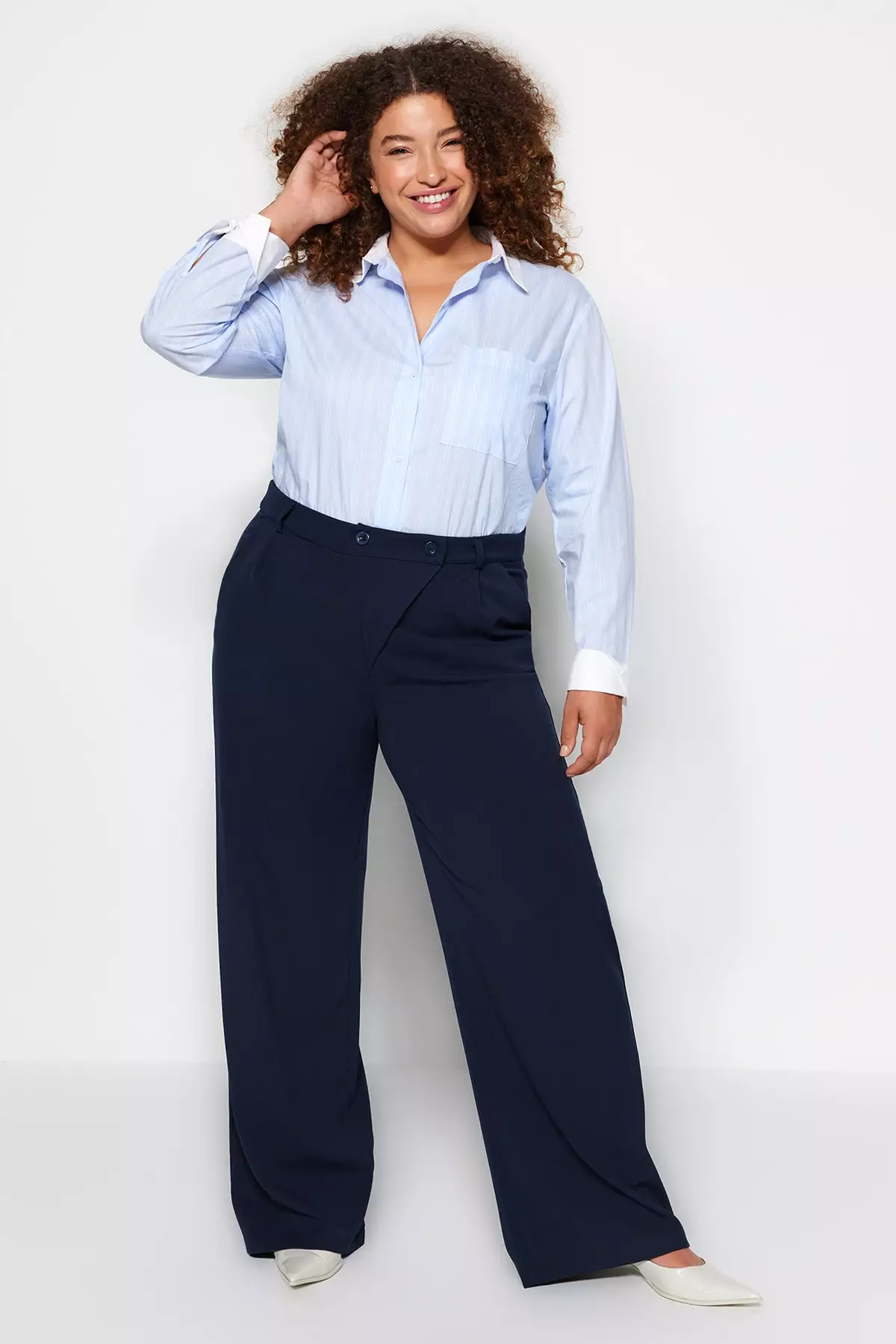 Plus size outlet navy dress pants