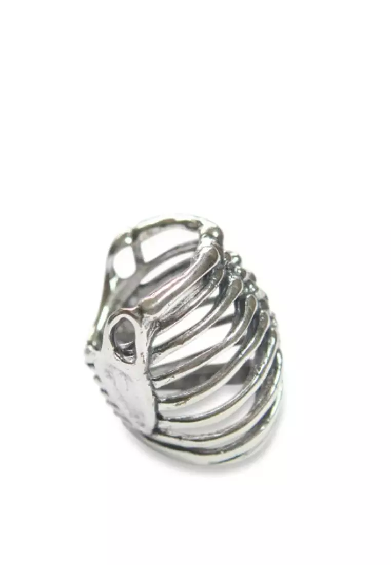 Human Rib Cage Ring Silver