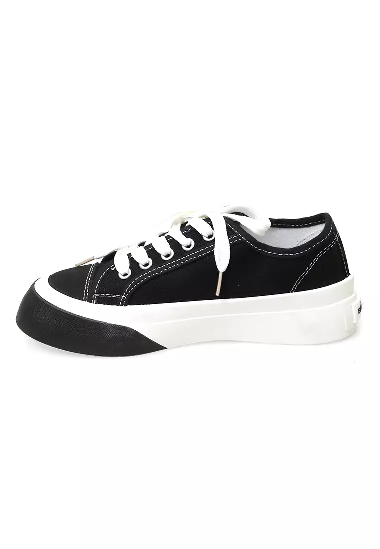 Sepatu Sneakers Women Tali Ikat Casual Premium Quality - Hitam