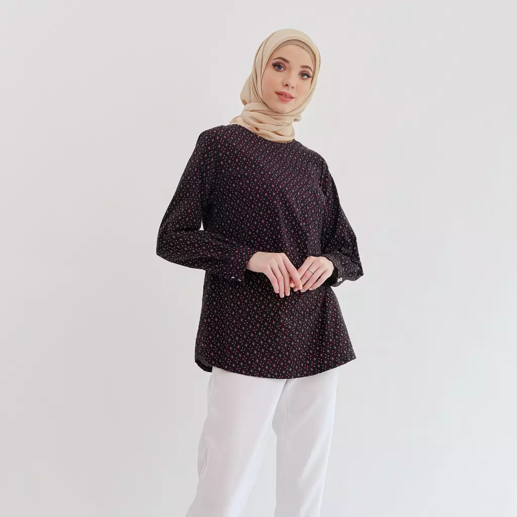 Dahlia Blouse In Black Print