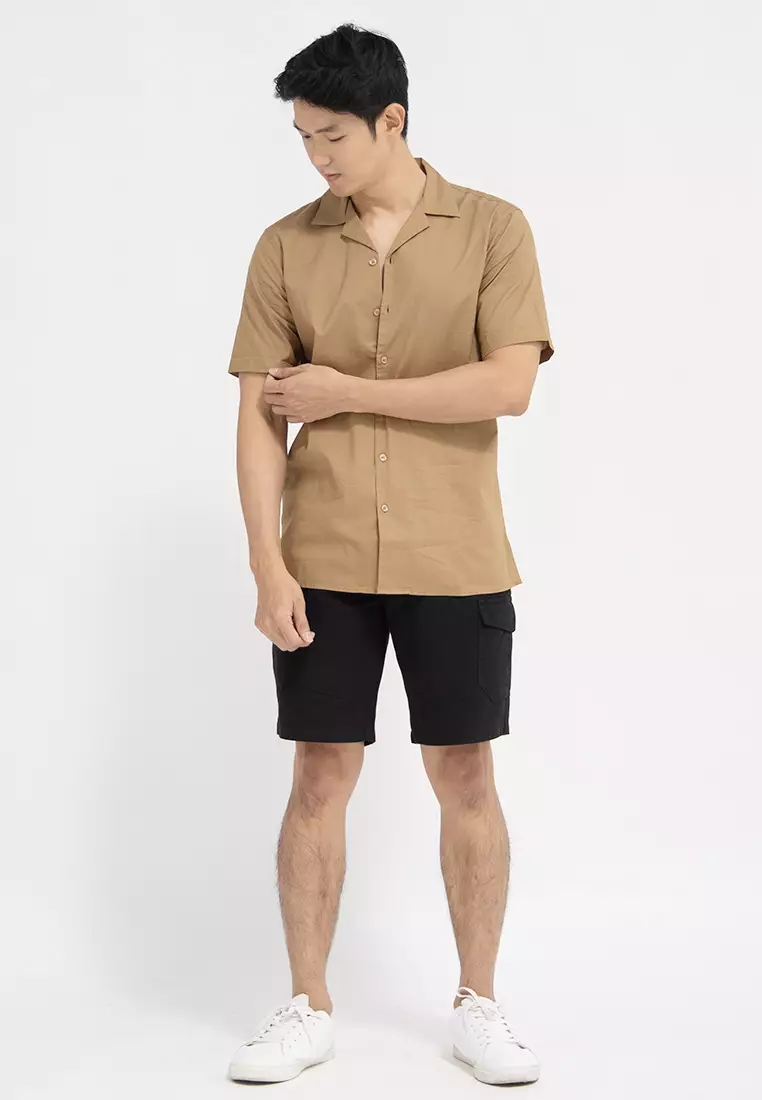 Kemeja pendek pantai Coklat OXCON summer shirt Mustard