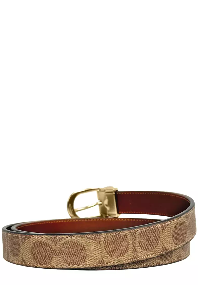 Harness Buckle Cut To Size Reversible Belt, 25 Mm in Tan/ Brown CX057