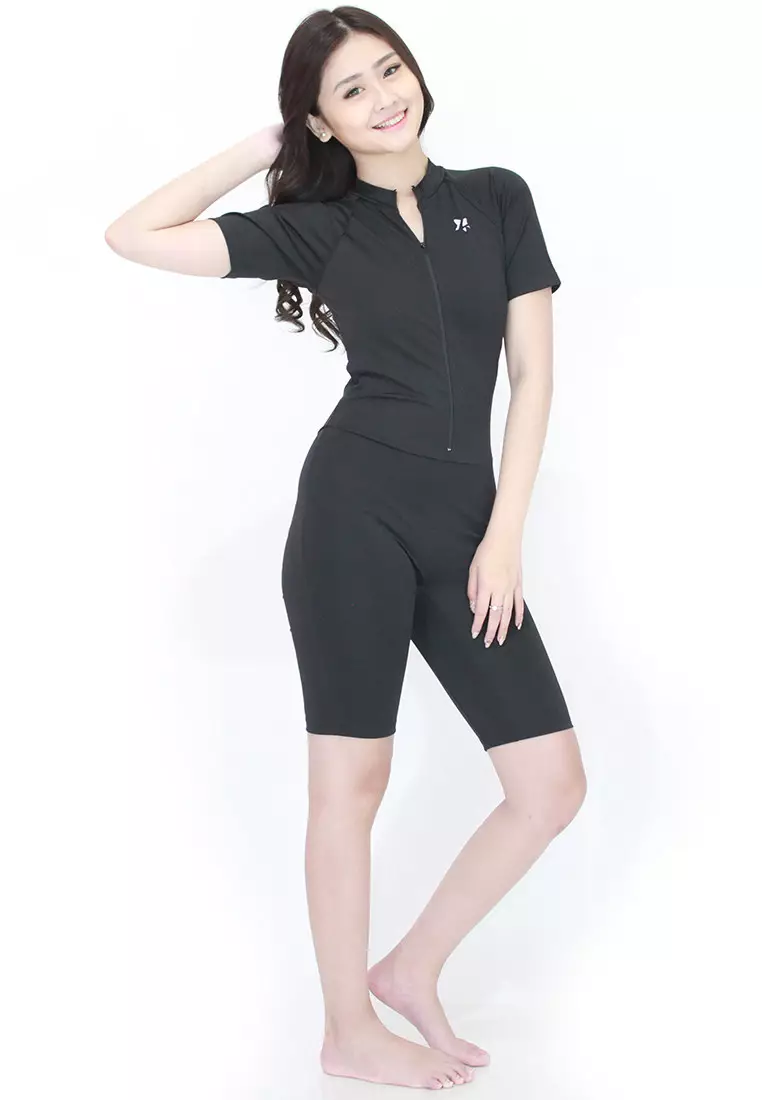 Jual Lasona Women Rashguard Diving Suit Short Sleeve Swimwear Original