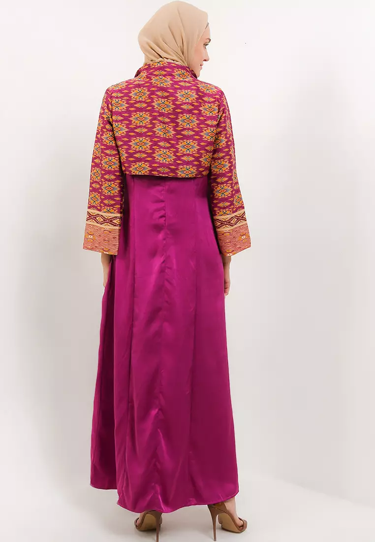 Siona Maxi Dress With Jacket In Pink