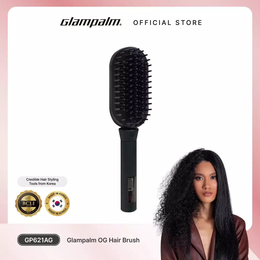Glampalm OG Hot Brush Straightener/Sisir Panas Pelurus Rambut GP621AG