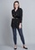 IDEAL  CREATIONS black Long Blazer Double Breasted V Neck Long Sleeves Blazer Black with Gold Button Ariana F8C0EAA19287B2GS_5