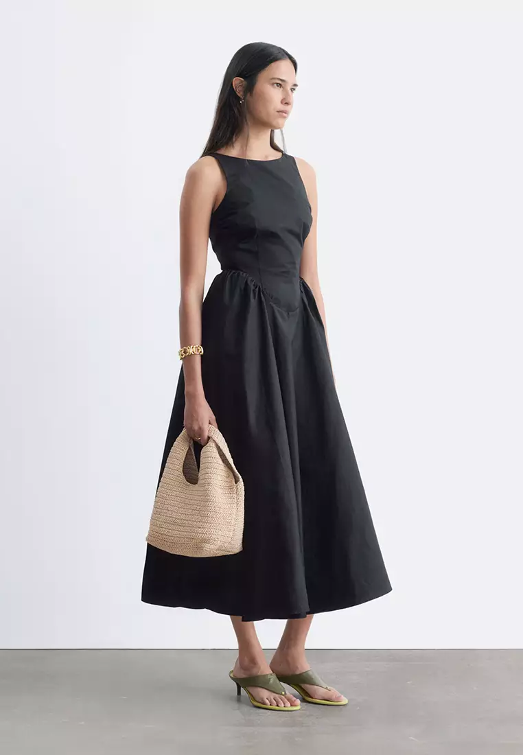 Tie-Back Midi Dress
