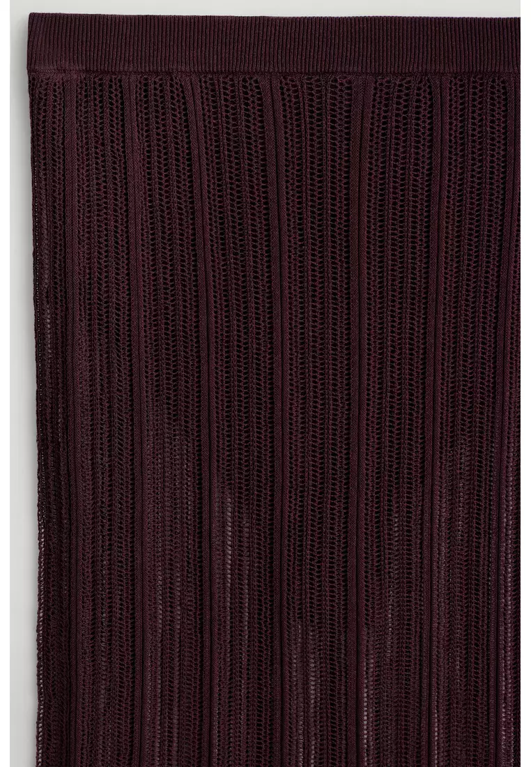 SHEER LACE-KNIT SKIRT