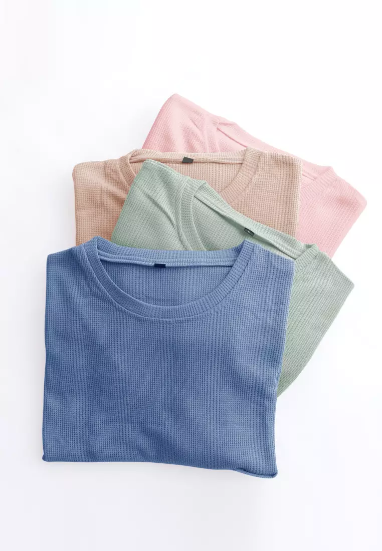 Zelena - Althea Long Sleeves Waffle | Kaos Lengan Panjang - Charcoal Black