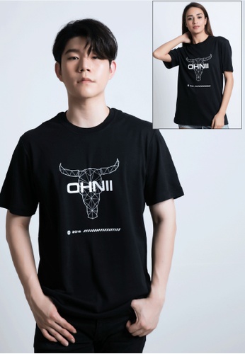 Buy Ohnii Logo Bull Print Cotton Jersey T Shirt Black 21 Online Zalora Singapore