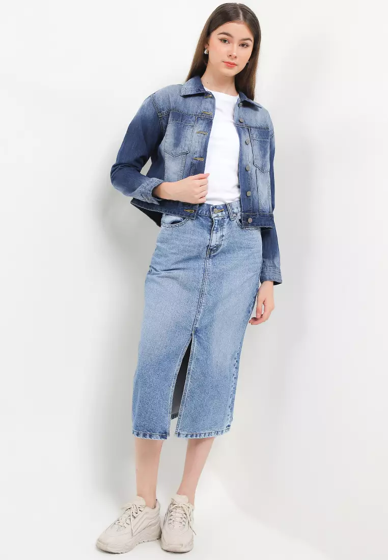 Denim Crop Jacket Wjf179