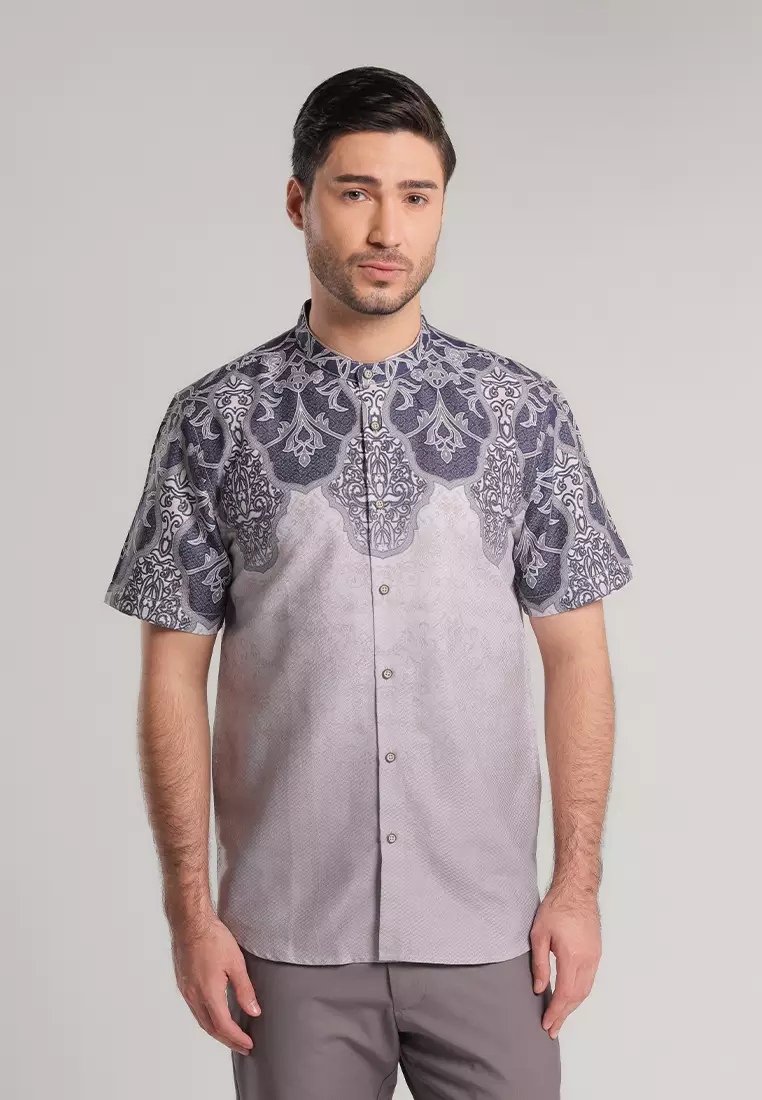 MOC - Kemeja Batik Shanghai Lengan Pendek Abraham - Khaki