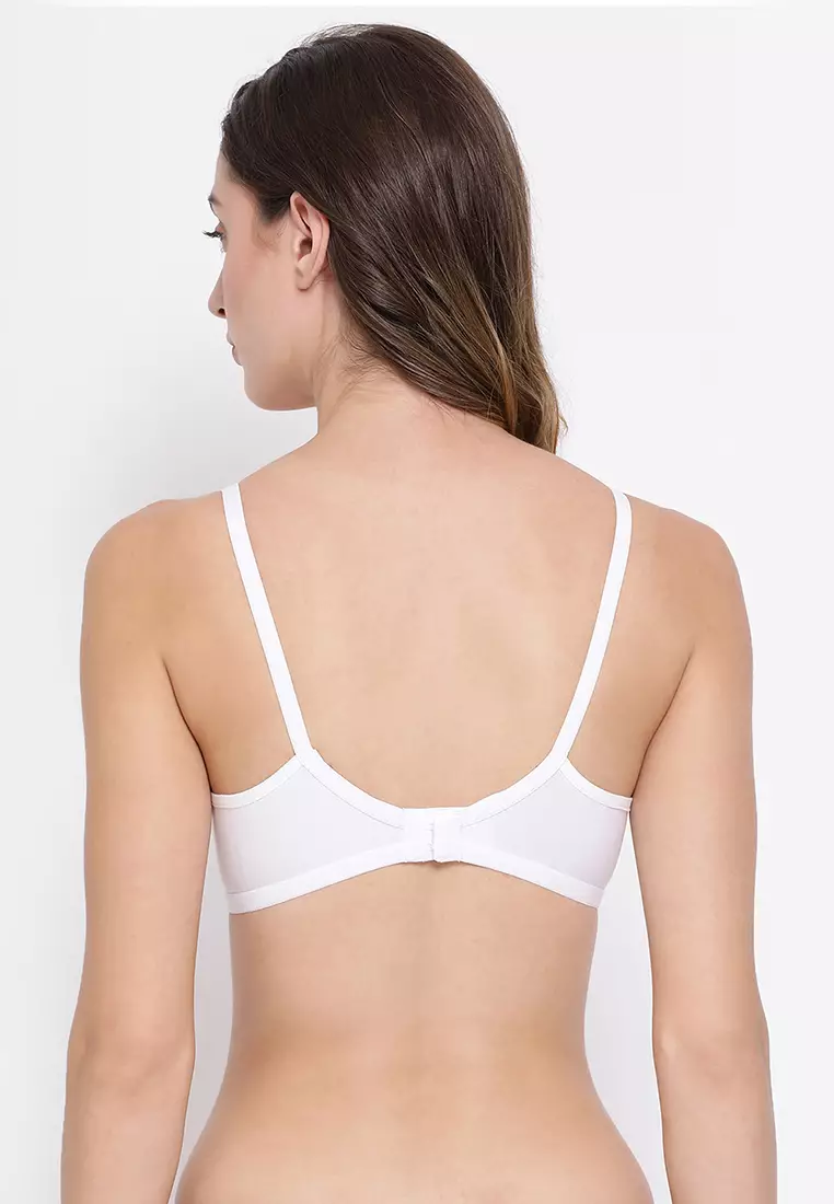 Clovia Non-Padded Non-Wired Full Coverage Bra in White