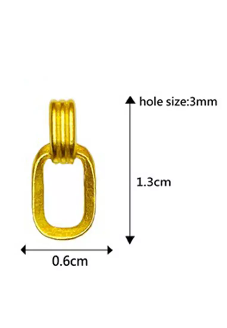 [SPECIAL] LITZ 999 (24K) Gold Double Hook Pendant 双扣吊坠 EP0291 (0.09g+/-)