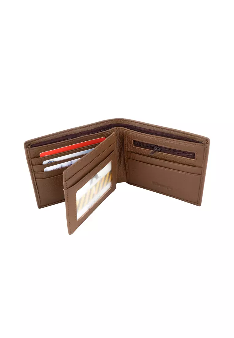 男士皮革 RFID 零錢雙折短夾 / 錢包 (Men's RFID Genuine Leather Bi Fold Center Flap Short Wallet With Coin Compartment)