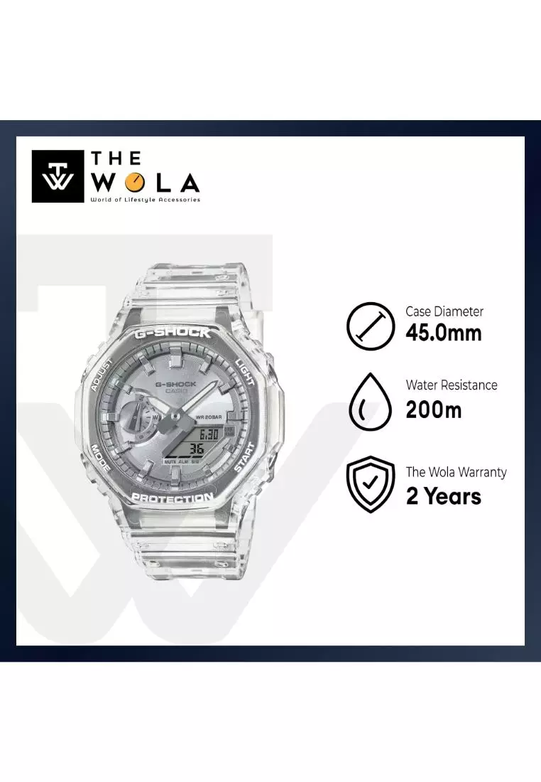 GA-2100BM-7A8 Men Analog-Digital Watch with Transparent Resin Band