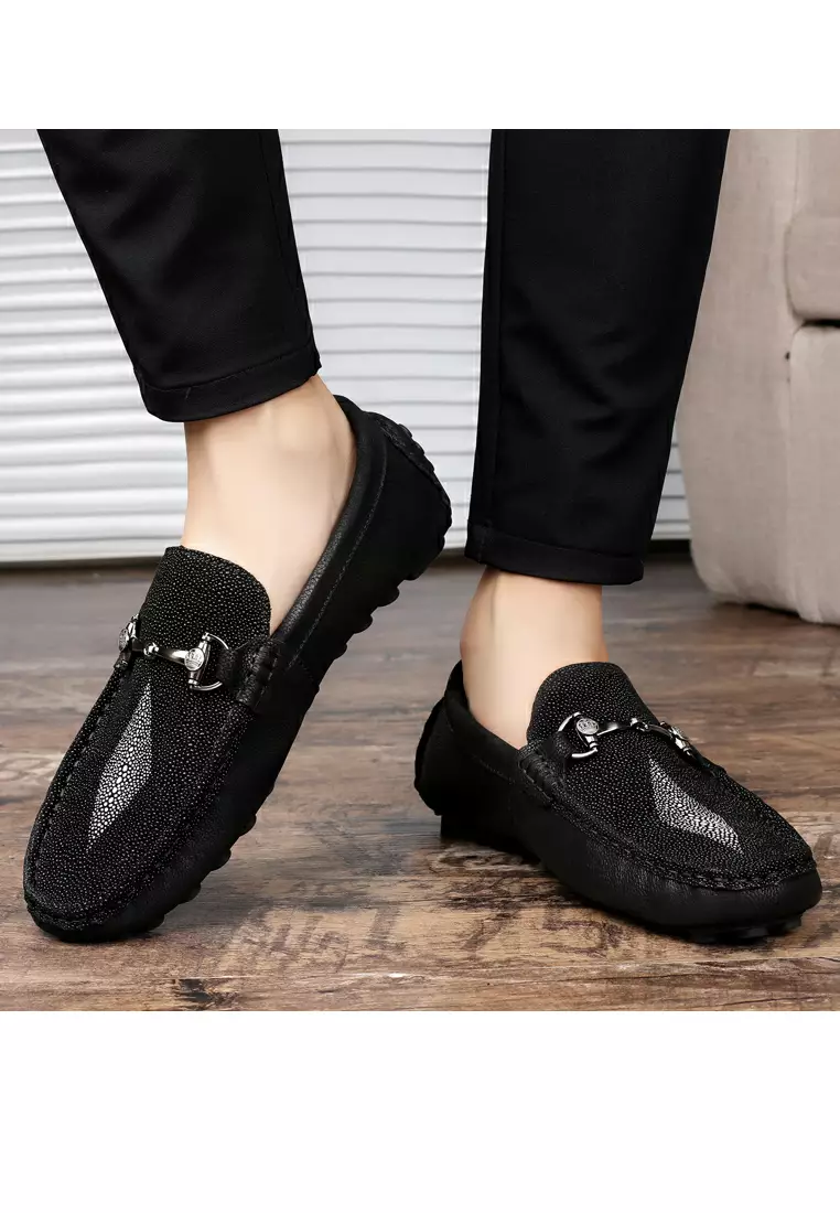 Embossed Cowhide Loafers & Boat Shoes YY9705