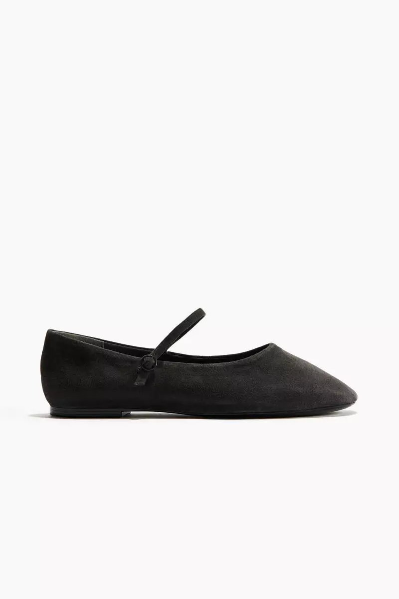 Suede Mary Jane ballet flats