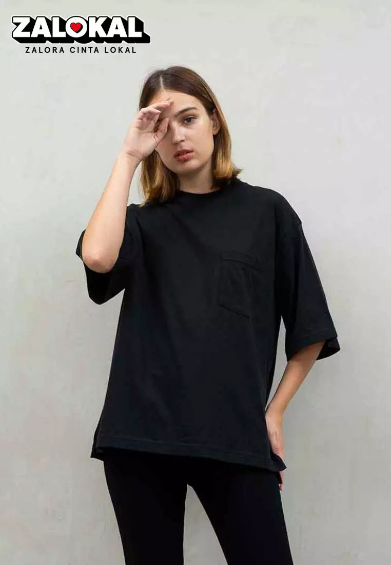 Jual House Of Cuff Kaos Oversized Hitam Polos Unisex Oversize Shirt