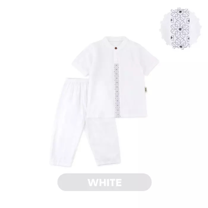 Mooi Kaif Koko Set Setelan Koko Anak Raya Collection - White