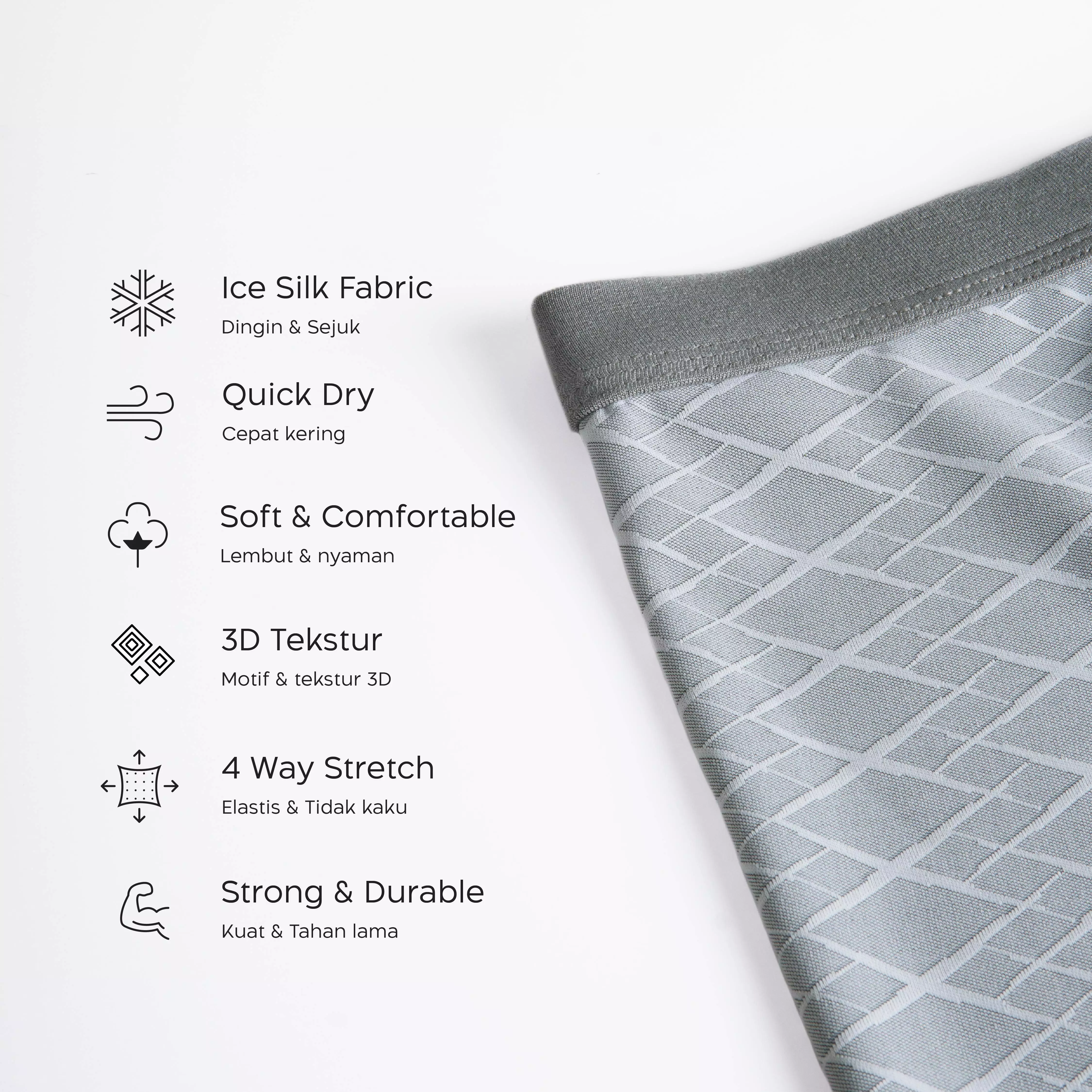 Flyman 3D Patterned Boxer 1 pcs FM 3449 - Abu-Abu