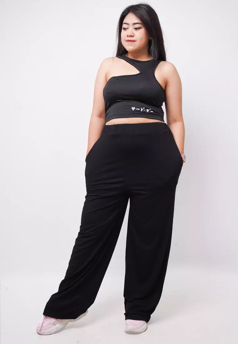 LTE21 TDLA CRNS Crop Casual Wanita Katakana Black