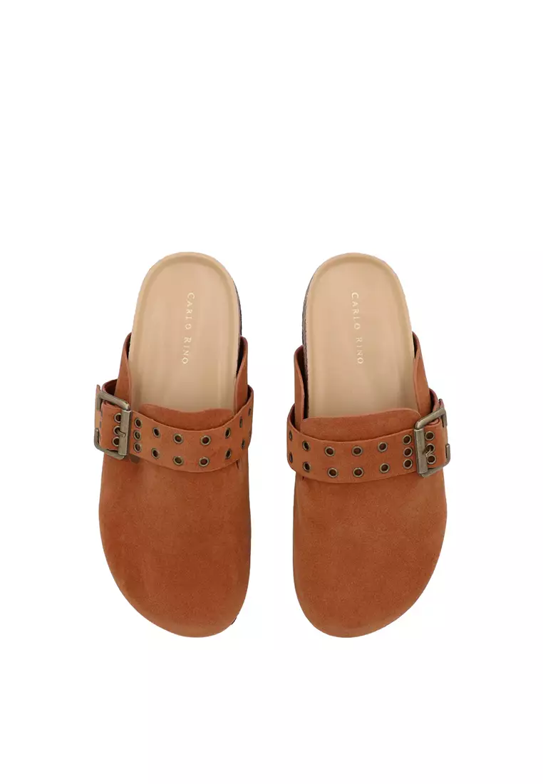 Camel Meadow Buckled Mules