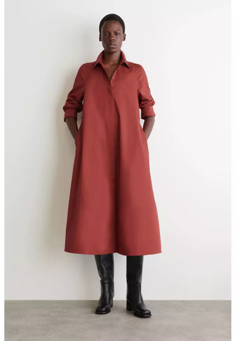 VOLUMINOUS MAXI SHIRT DRESS
