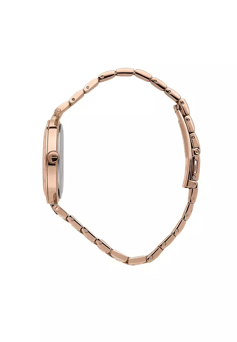 【2 Years Warranty】Trussardi T-Shiny 34mm Rose Gold Dial Rose Gold Stainless Steel Women's Quartz Watch R2453145509
