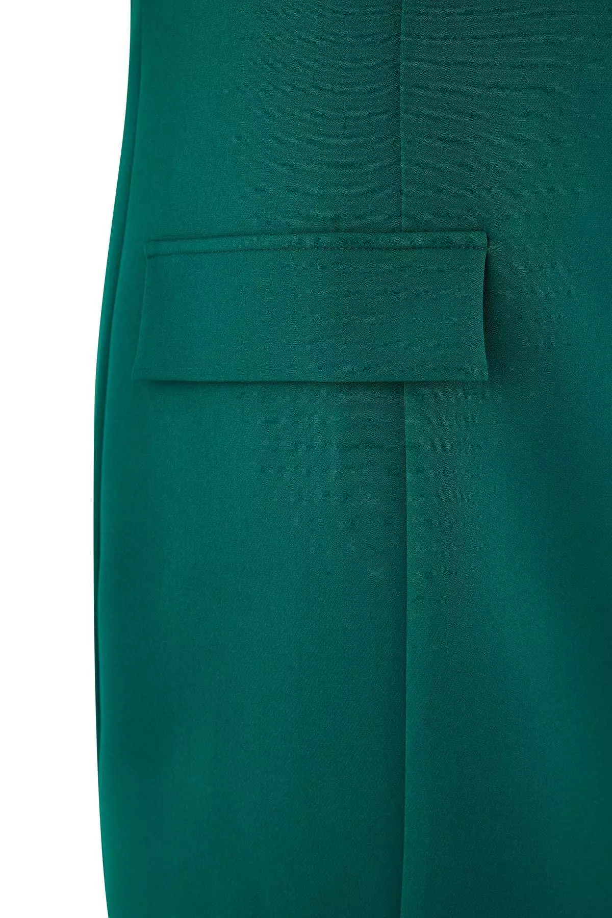 Limited Edition Emerald Green Padded Shoulders A-Line Mini Woven Plus Size Dress Tbbss26Ah00090
