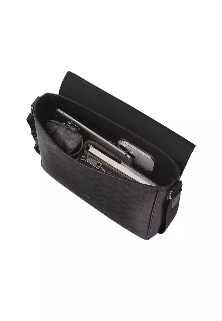 Houston Map Bag In Signature Canvas Charcoal/Black CZ399