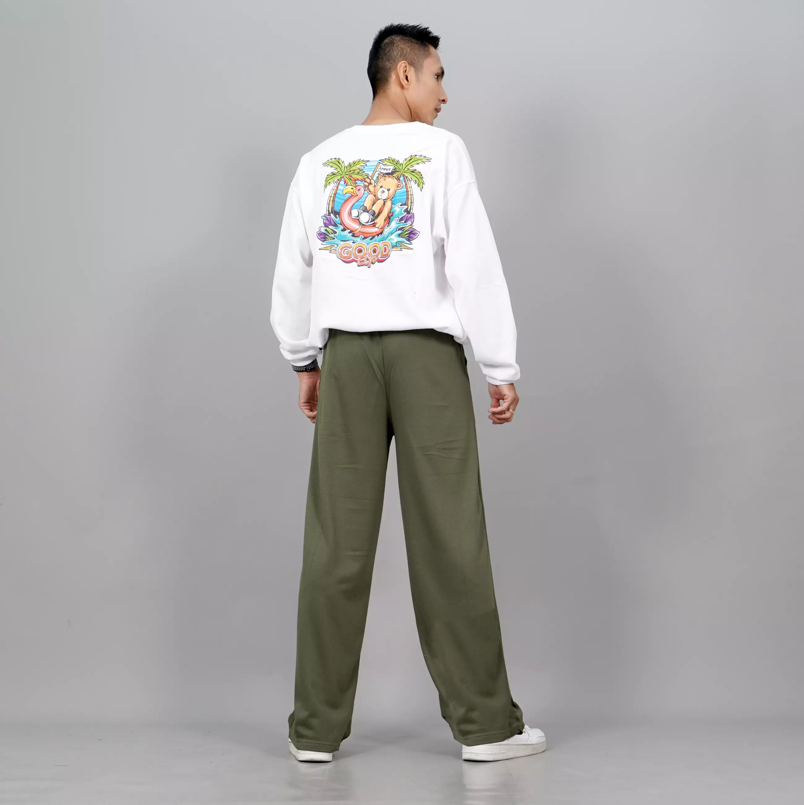  RIO Celana Panjang Pria Celana Loose Pants Pria Baggy Pants - Army