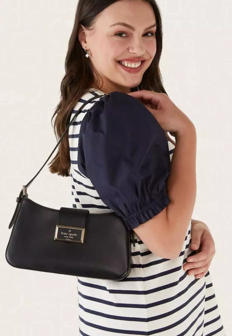 Kate Spade Reegan Smooth Leather Small Shoulder Bag Black