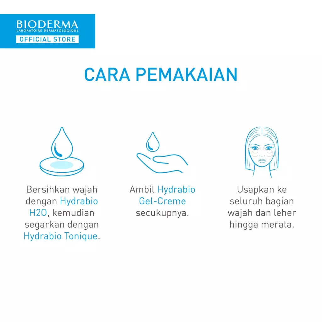 Bioderma Hydrabio Gel Creme 40 ml - Hydrating Moisturizer / Pelembab untuk Kulit Normal Hingga Kombinasi / Dehidrasi / Kering Dan Sensitif