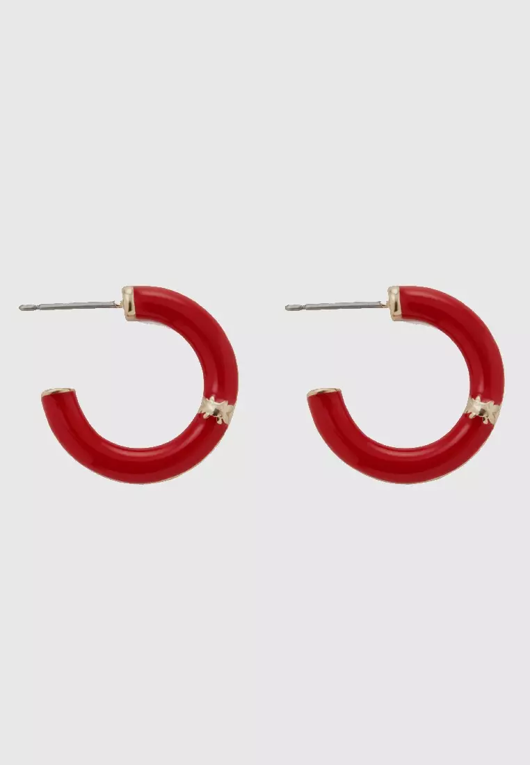 Red round earrings outlet